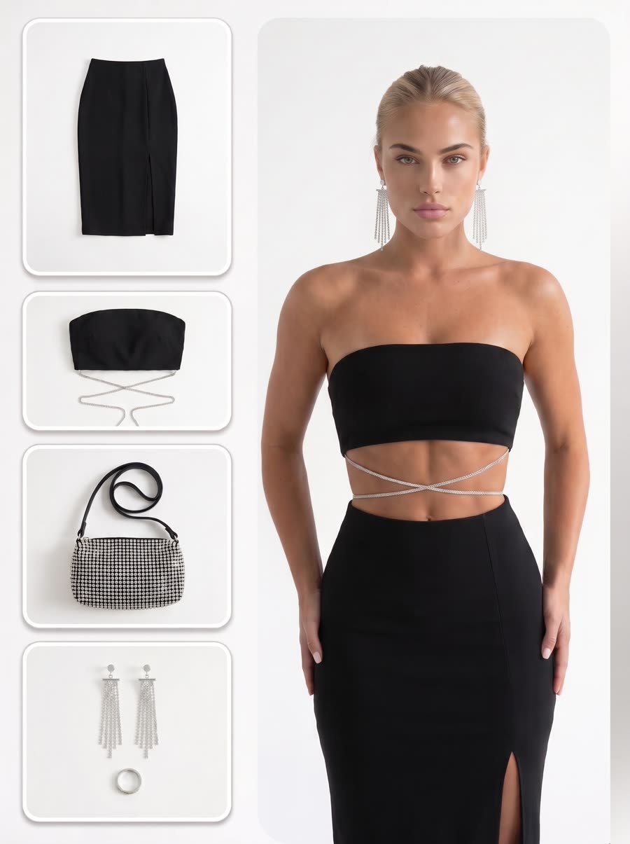 Uploaded flat lay turned into a finished on-model shot in the Vitonize editor
